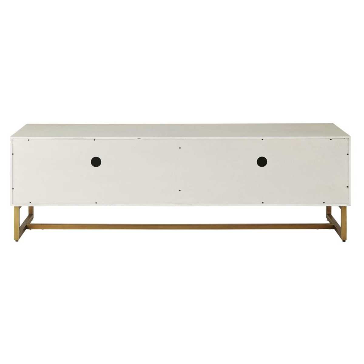 Off-White and Brass Metal 2-Door TV Unit Waldorf – image 3