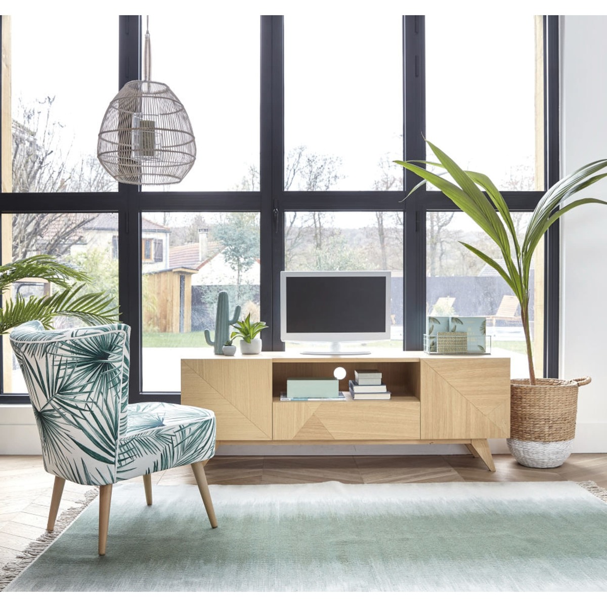 2-Door 1-Drawer Vintage TV Unit Origami – image 5