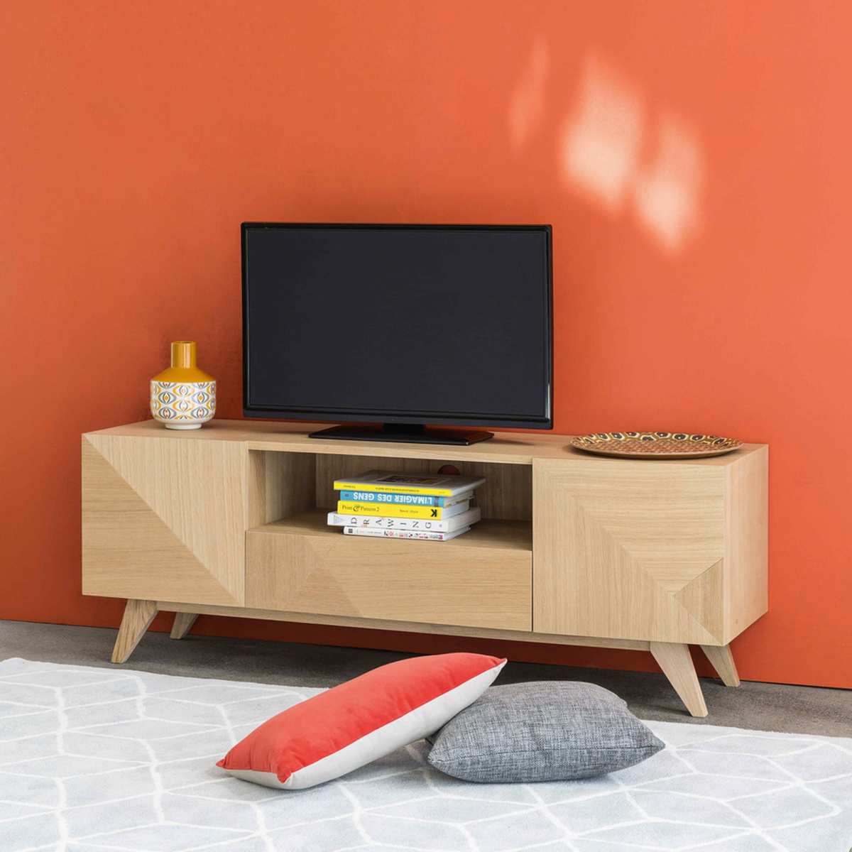 2-Door 1-Drawer Vintage TV Unit Origami – image 8
