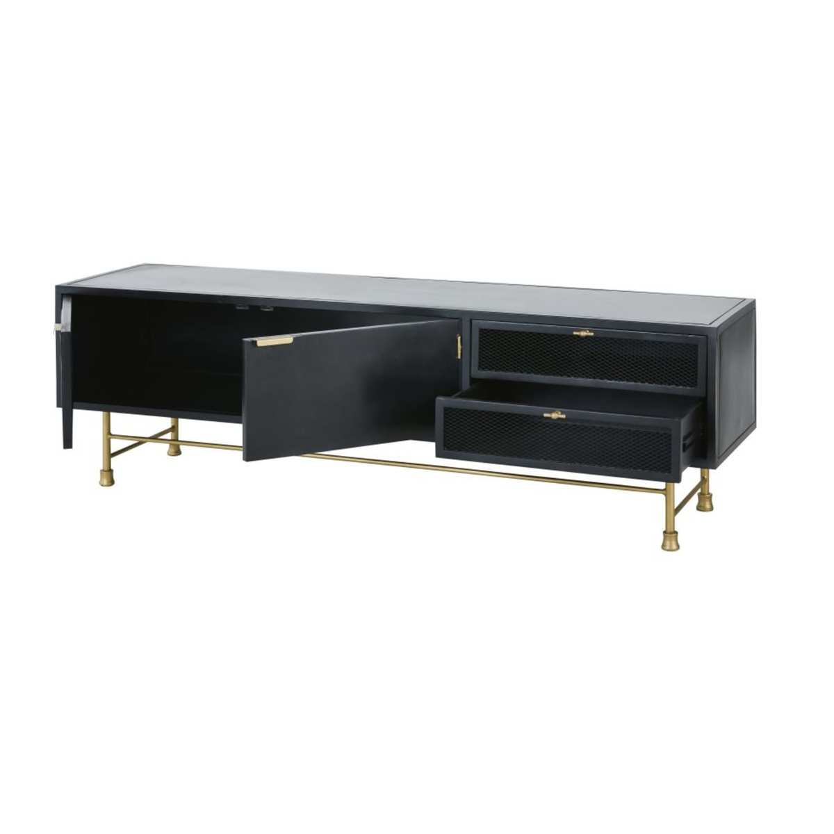 Anthracite Grey Metal 2-Door 2-Drawer TV Unit Rockefeller – image 2