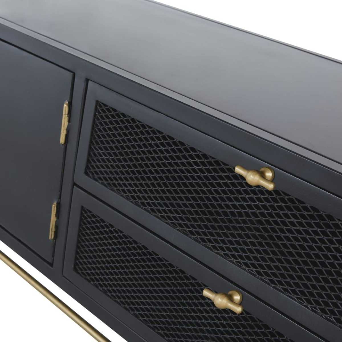 Anthracite Grey Metal 2-Door 2-Drawer TV Unit Rockefeller – image 3