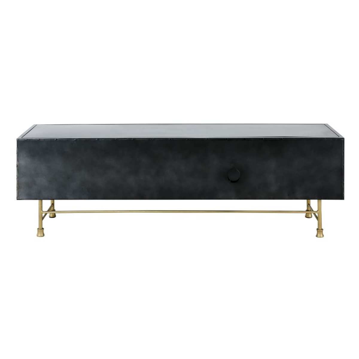 Anthracite Grey Metal 2-Door 2-Drawer TV Unit Rockefeller – image 4