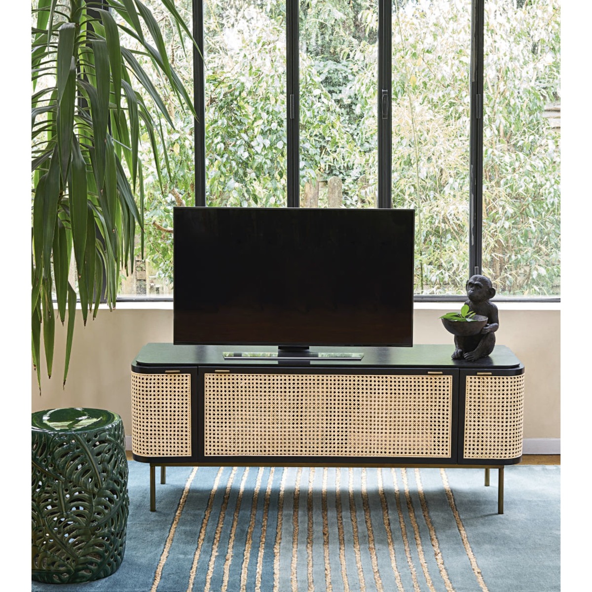 3-Door Woven Rattan TV Unit Loreto – image 6