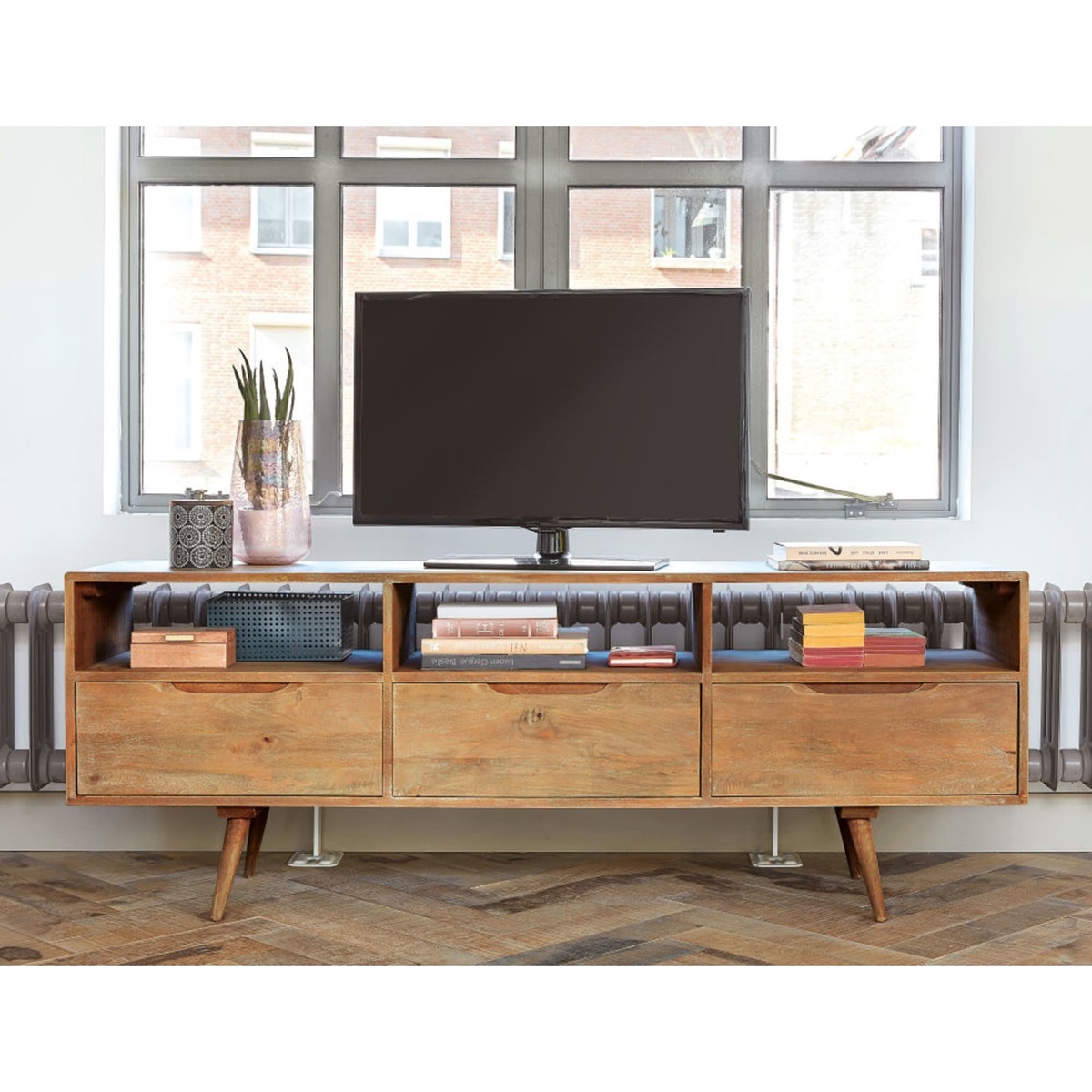 Mango wood vintage TV unit Trocadero – image 4