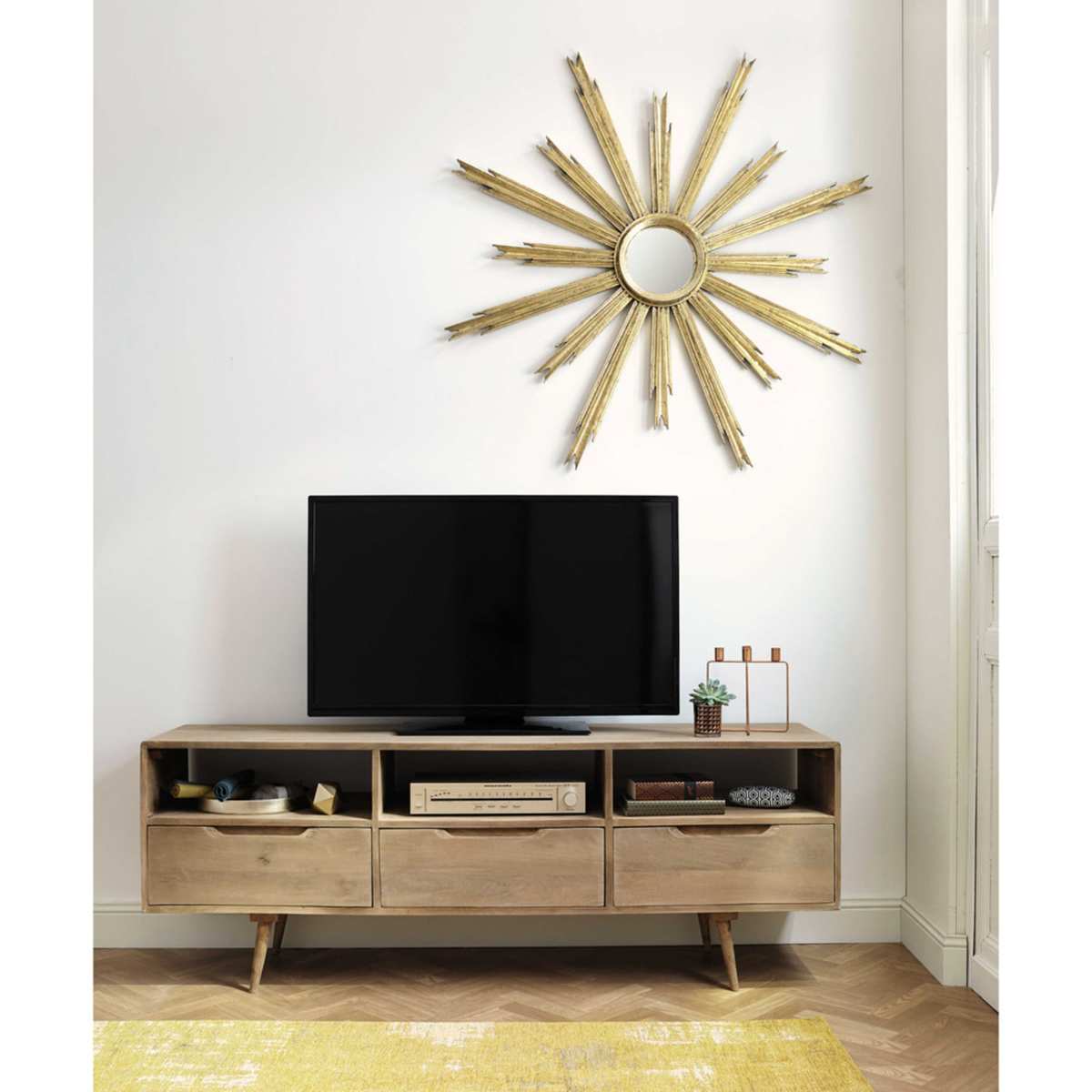 Mango wood vintage TV unit Trocadero – image 7