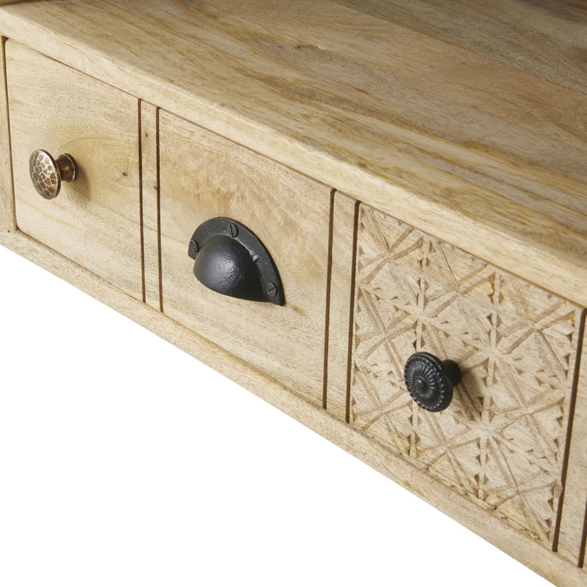 Solid Mango Wood 3-Drawer TV Unit Iroquois – image 5