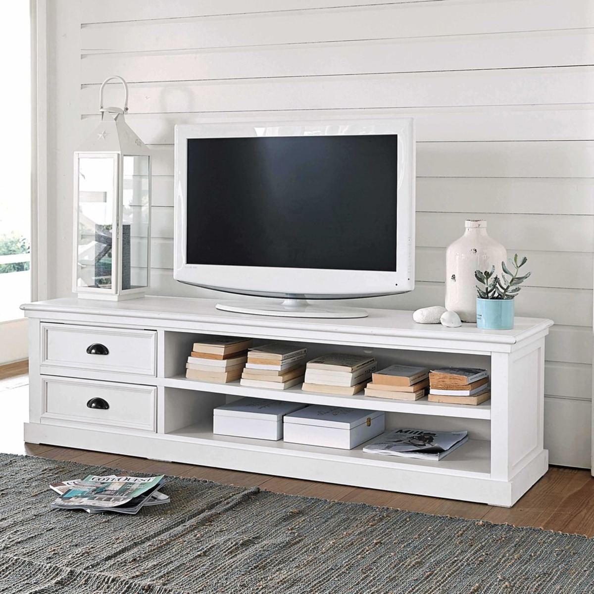 White 2-Drawer TV unit Newport – image 5