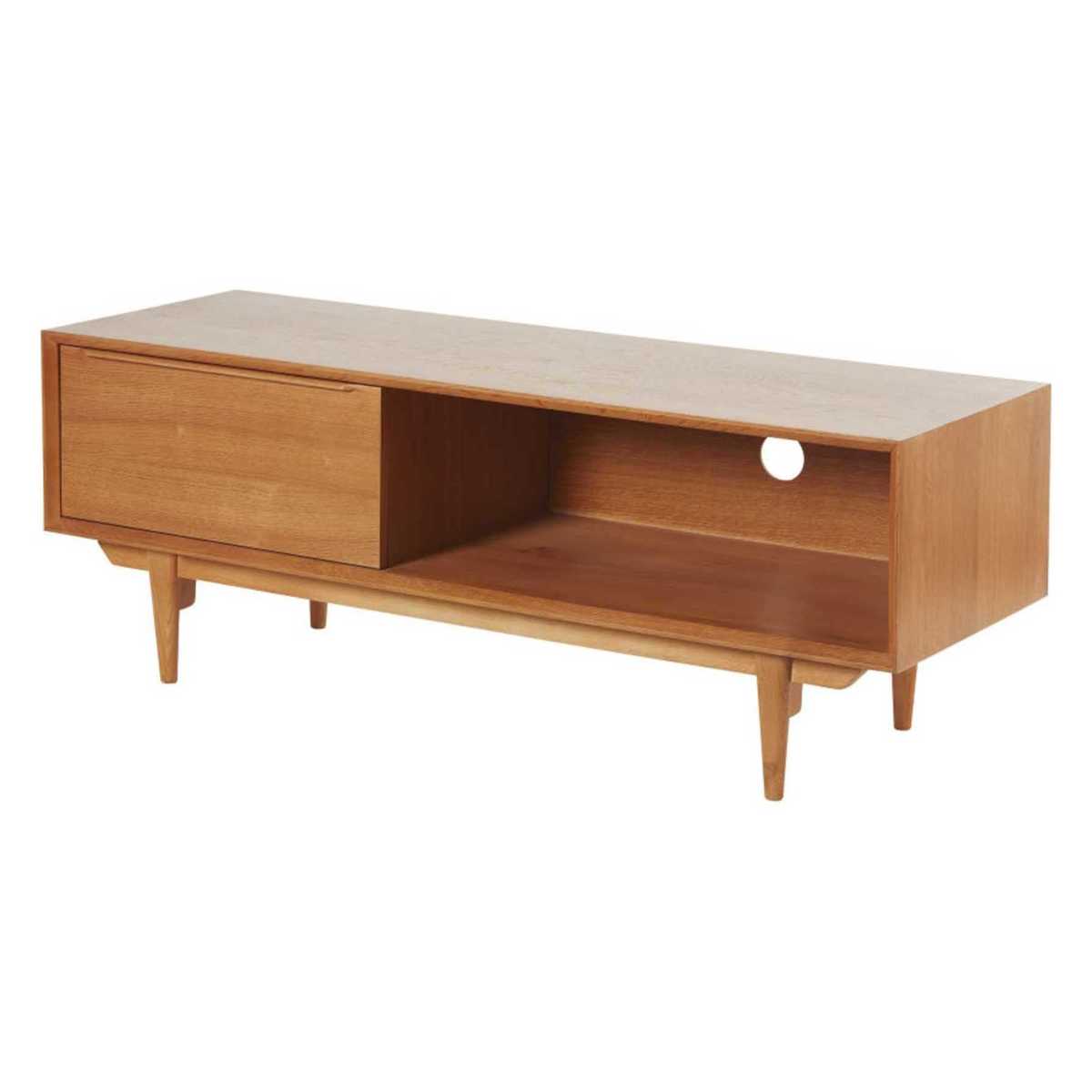 1-Door Vintage TV Unit in Solid Oak Portobello – image 2