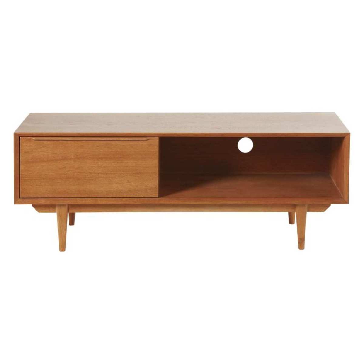 1-Door Vintage TV Unit in Solid Oak Portobello – image 1