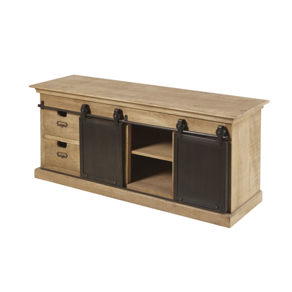 Solid Mango Wood 2-Door 4-Drawer TV Unit Germain – image 4