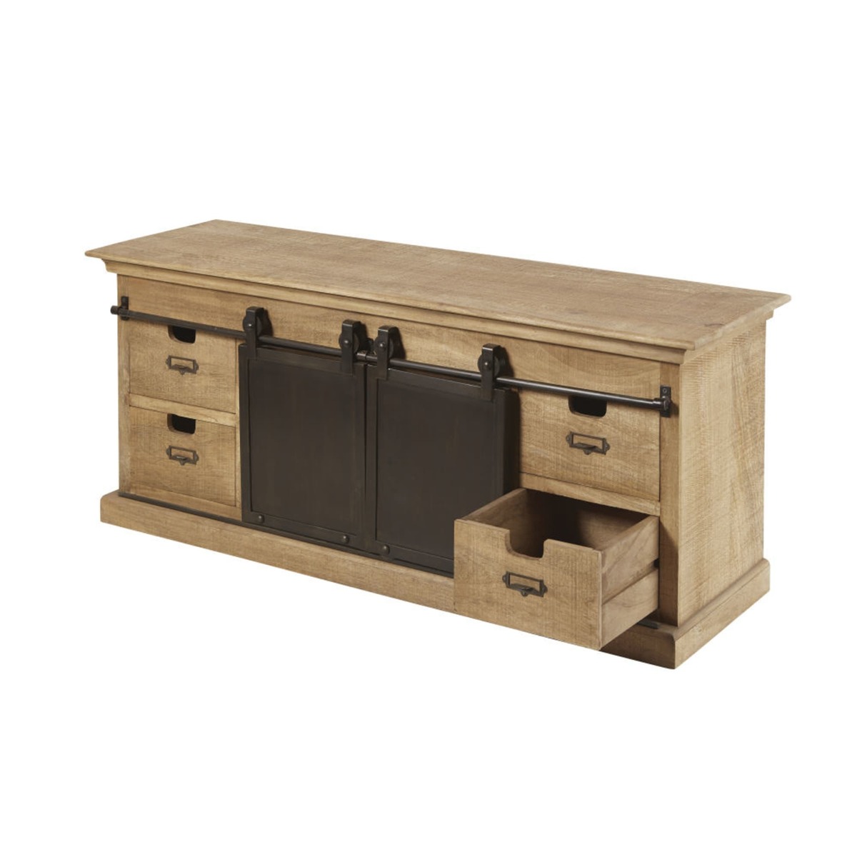 Solid Mango Wood 2-Door 4-Drawer TV Unit Germain – image 5