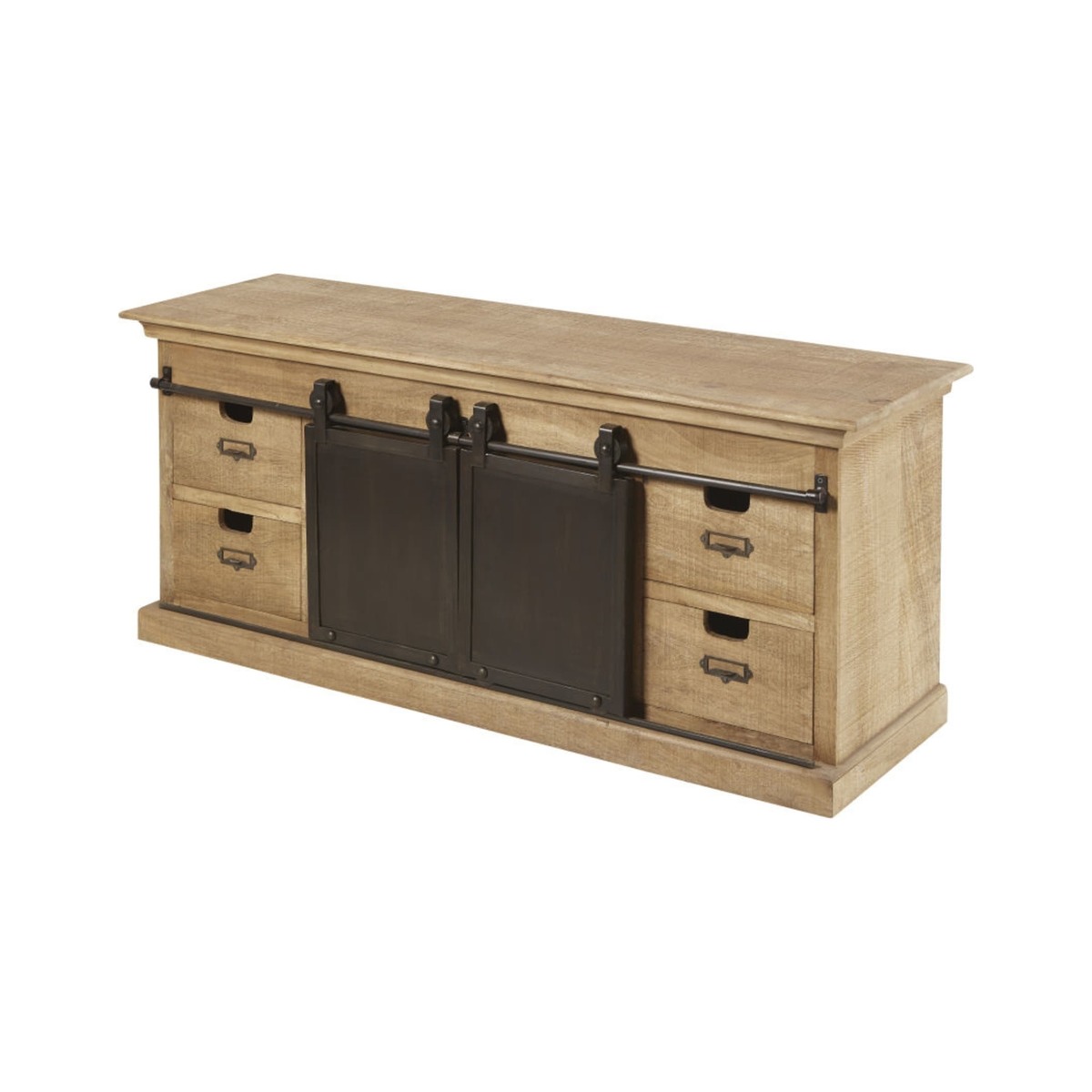 Solid Mango Wood 2-Door 4-Drawer TV Unit Germain – image 2