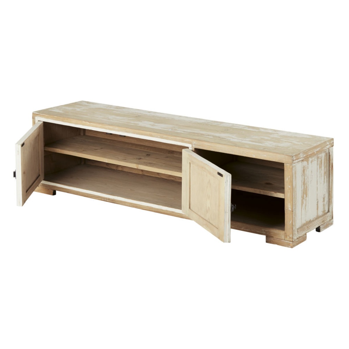 Whitewashed Recycled Pine 2-Door TV Unit Kinfolk – image 2