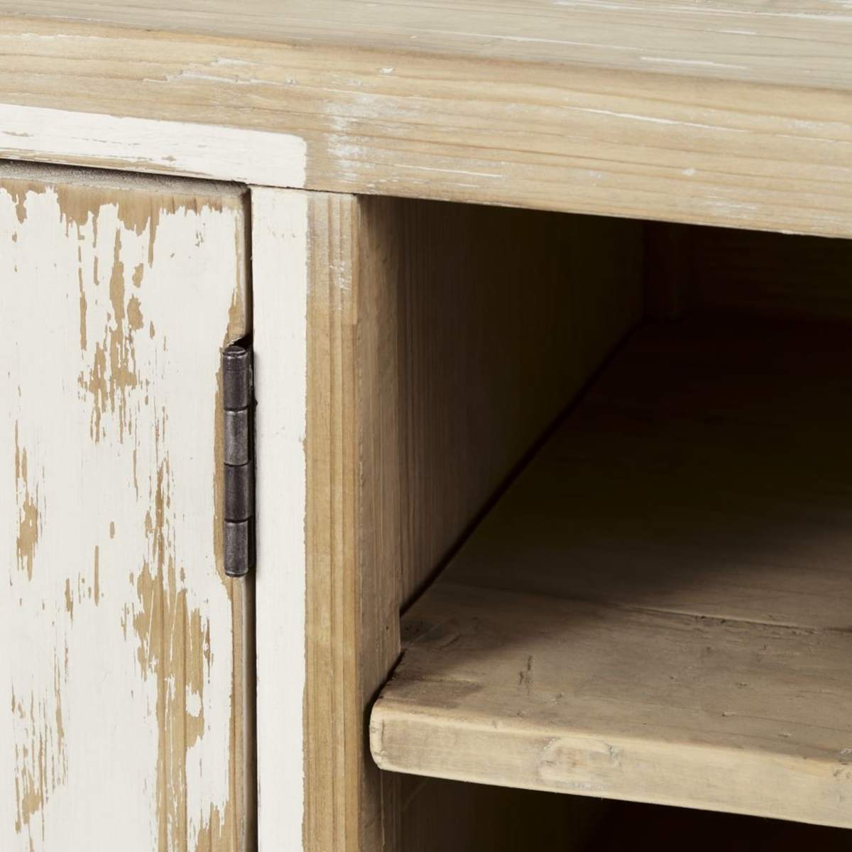 Whitewashed Recycled Pine 2-Door TV Unit Kinfolk – image 4