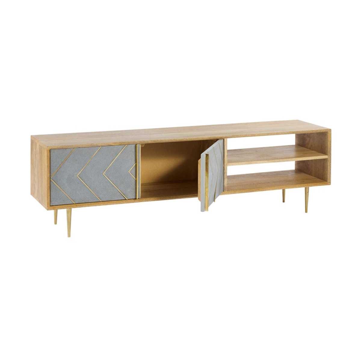 Solid Mango Wood 2-Door TV Cabinet Carlotta – image 3