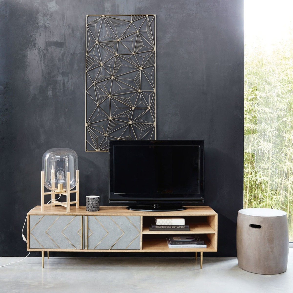 Solid Mango Wood 2-Door TV Cabinet Carlotta – image 6
