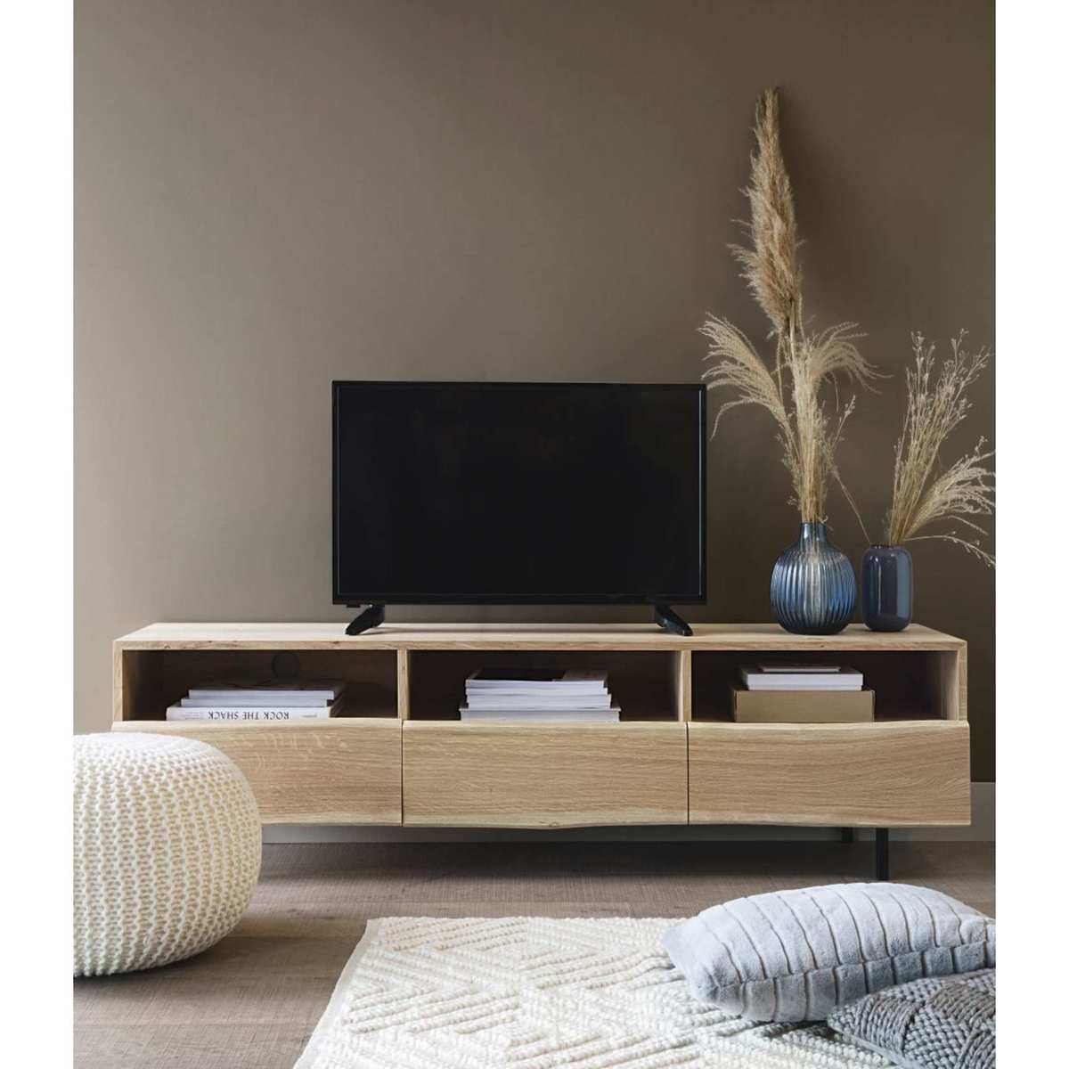 Solid Oak 3-Drawer TV Unit Magnus – image 6