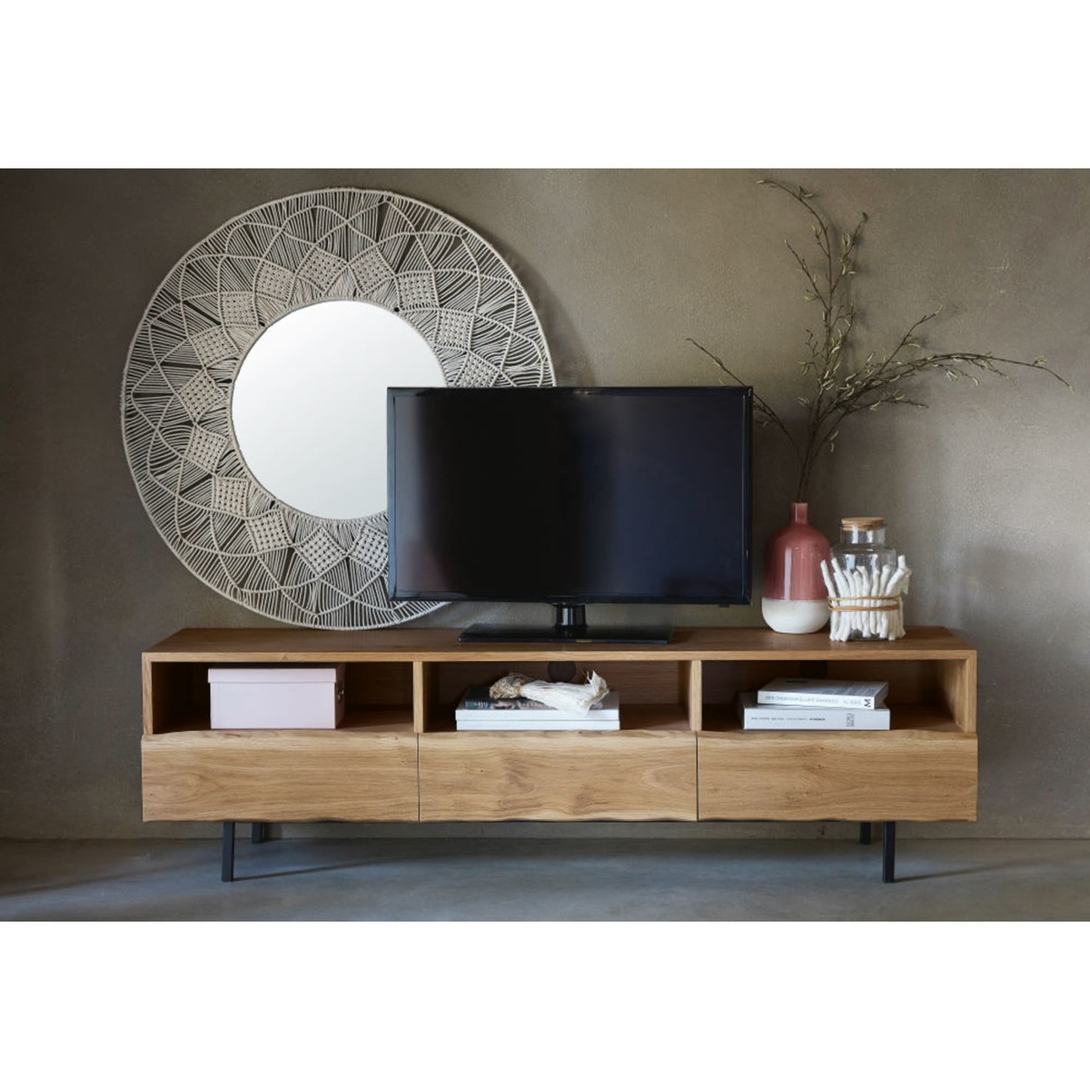 Solid Oak 3-Drawer TV Unit Magnus – image 7
