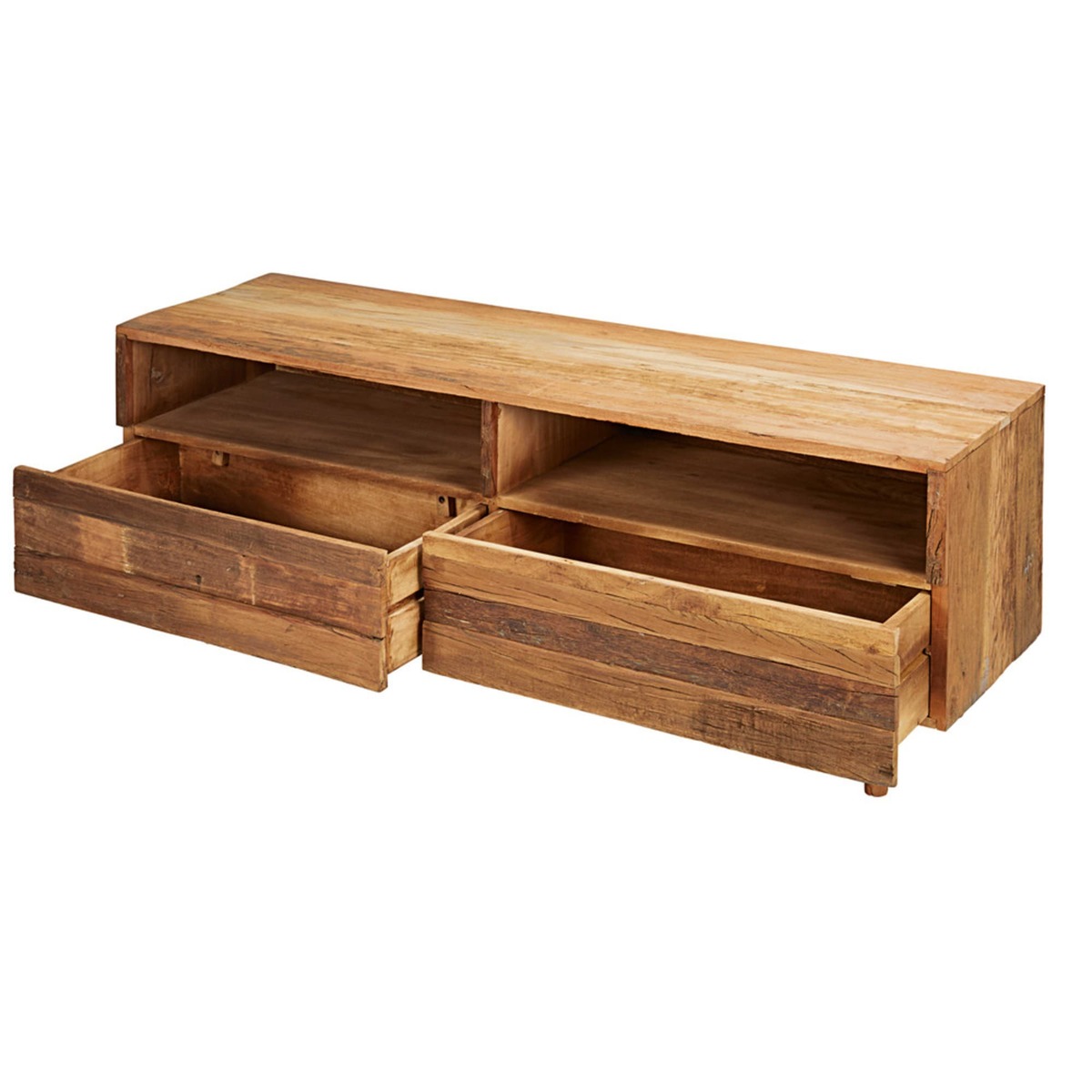 Recycled wood 2-drawer TV unit Tennessee – image 3
