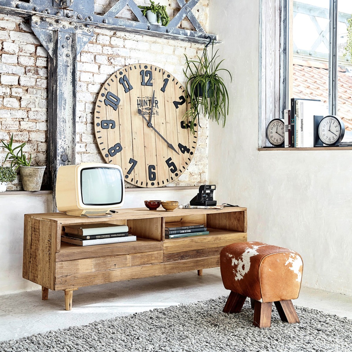 Recycled wood 2-drawer TV unit Tennessee – image 7