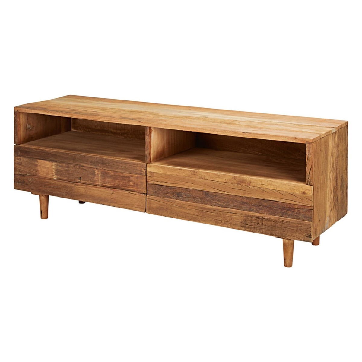 Recycled wood 2-drawer TV unit Tennessee – image 2