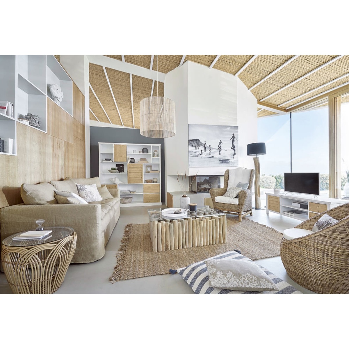 Two Tone 1-Door 2-Drawer TV Unit Esterel – image 5