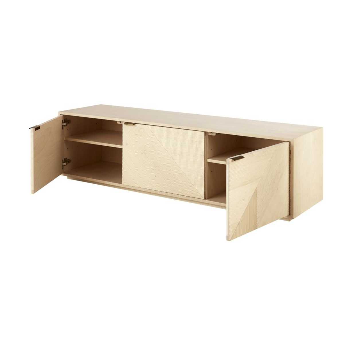 Graphic Effect Carved 3-Door TV Unit Sendai – image 3