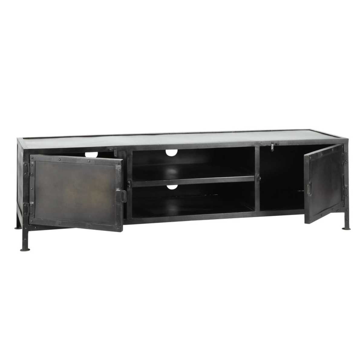 Metal industrial TV unit, black Edison – image 2