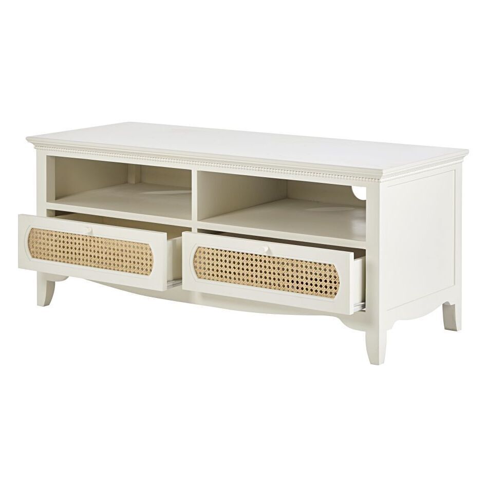 Off-white TV stand with 2 drawers – image 2