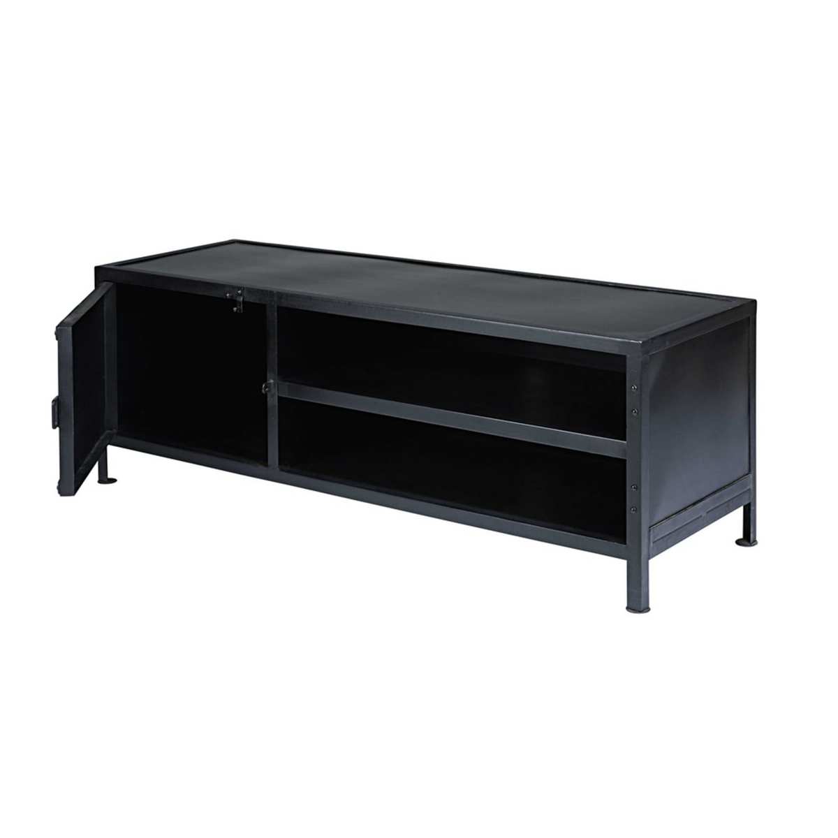 Industrial black metal 1-door TV unit Edison – image 3