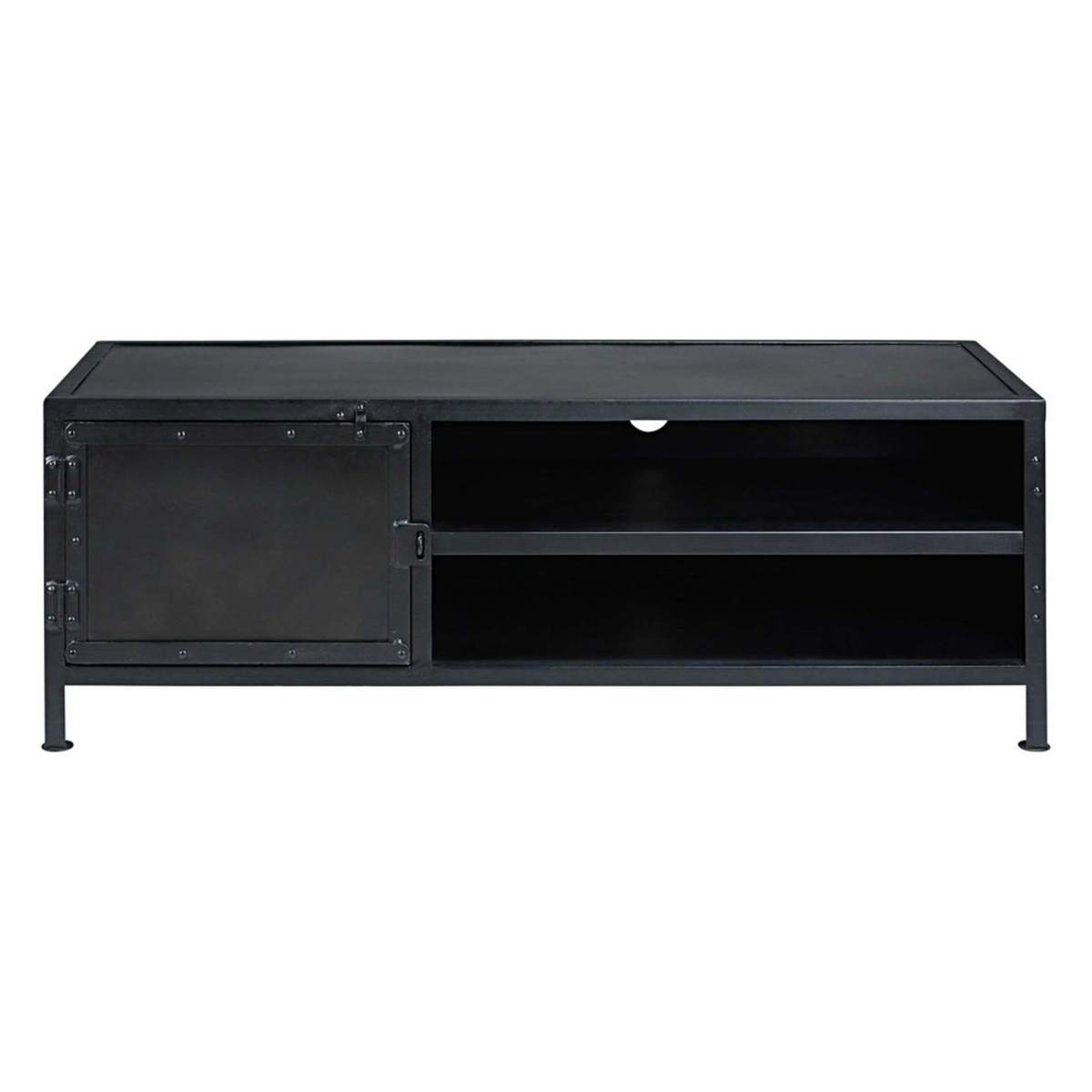 Industrial black metal 1-door TV unit Edison – image 1