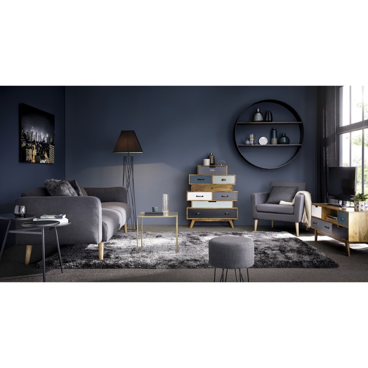 4-drawer solid mango wood TV unit Picadilly – image 6