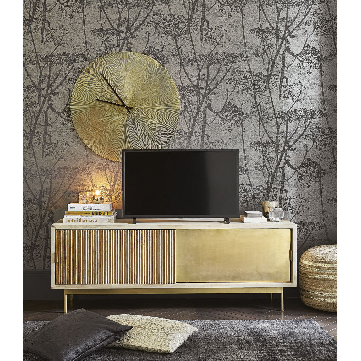 Mango Wood 2 Sliding Door TV Unit – image 3