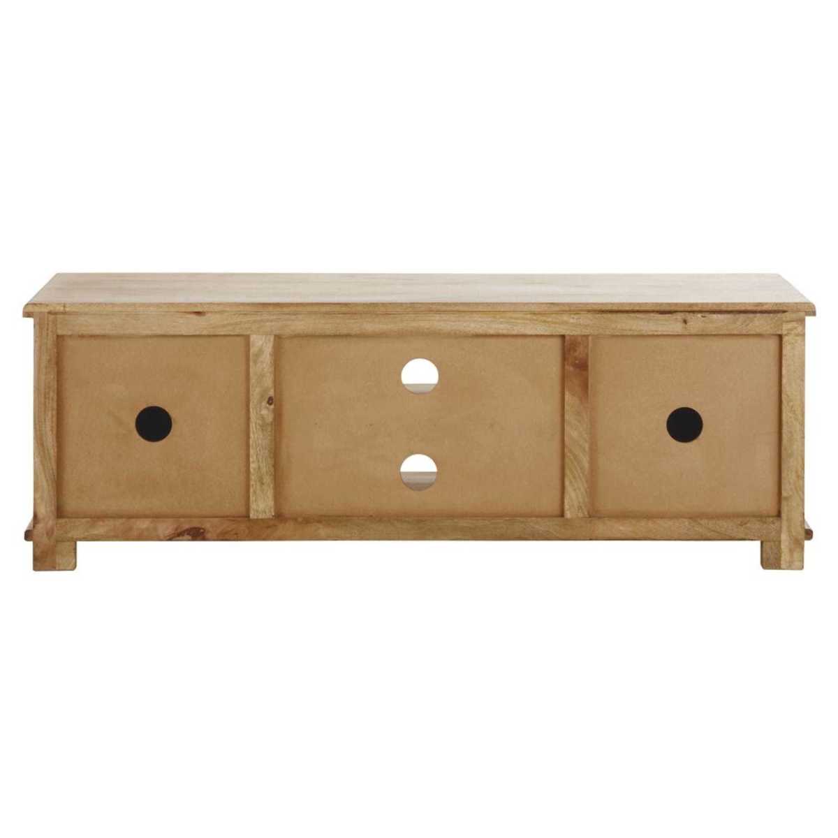 Solid Mango Wood 2-Door TV Cabinet with White Motifs Caraiba – image 5