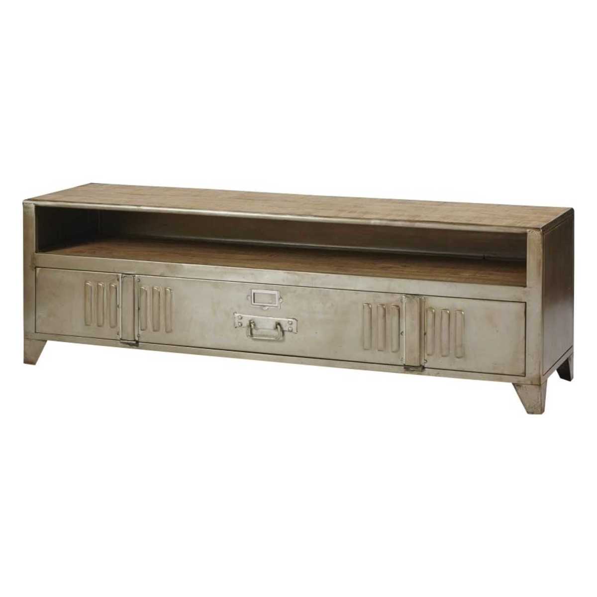 Mango Wood and Metal Industrial 1-Door TV Unit Rydell – image 2