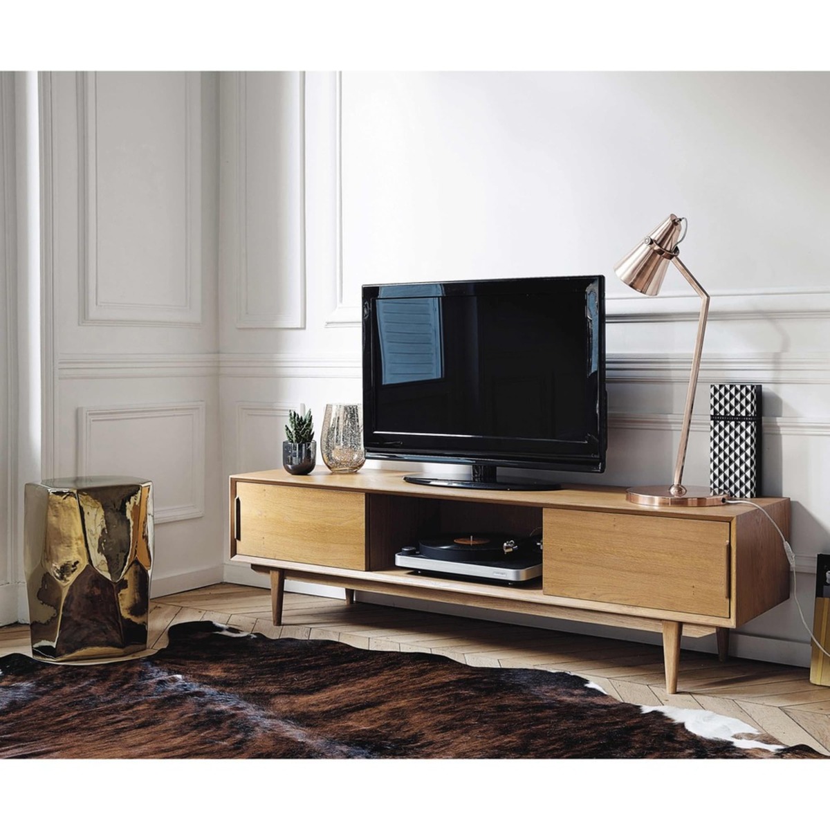 Solid Oak Vintage TV unit Portobello – image 3