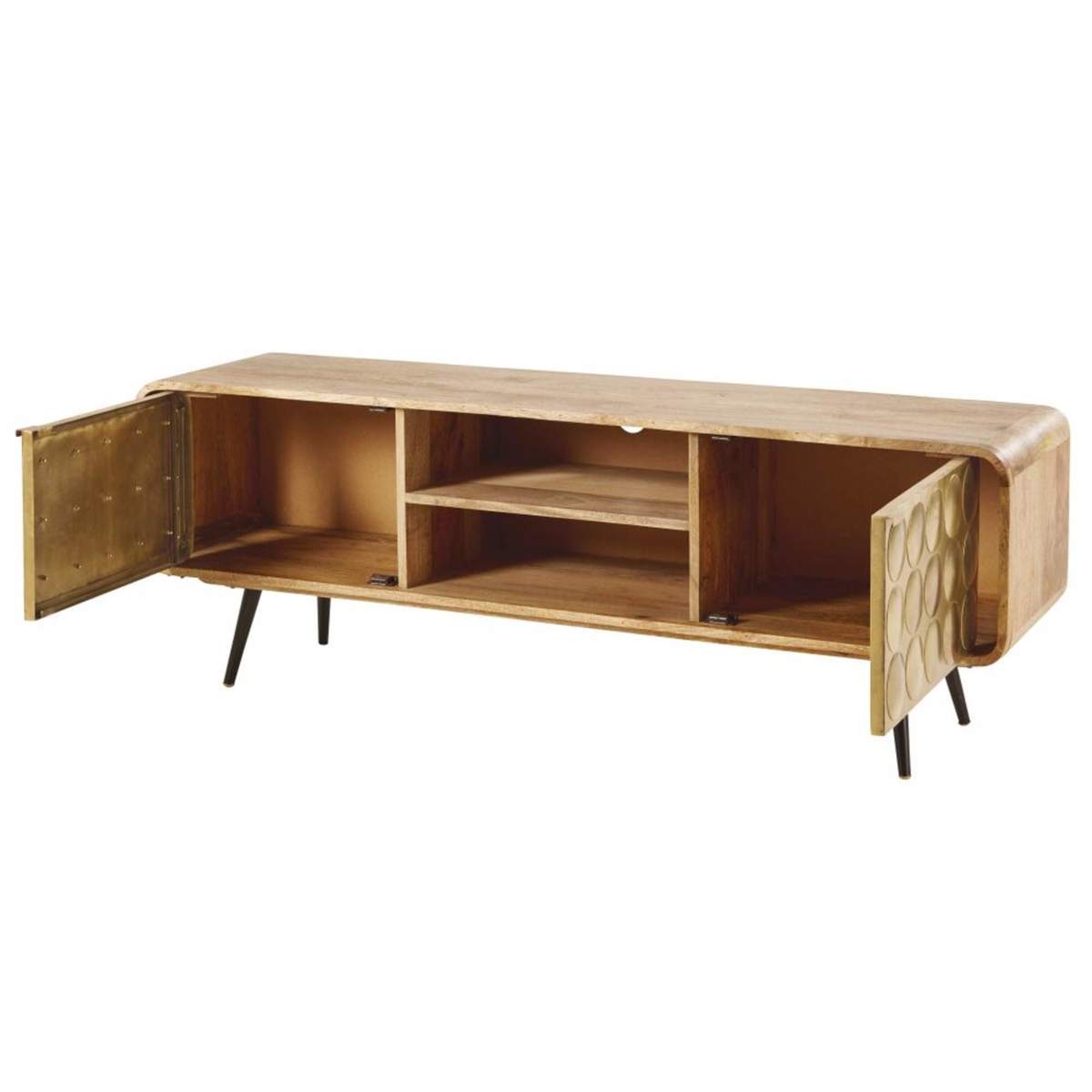Solid Mango Wood 2-Door Vintage TV Cabinet Gatsby – image 4