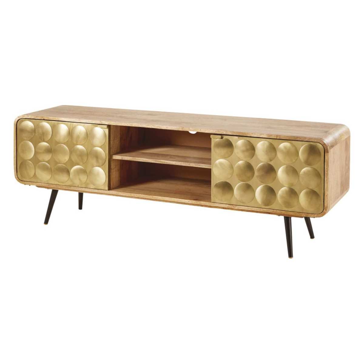 Solid Mango Wood 2-Door Vintage TV Cabinet Gatsby – image 2