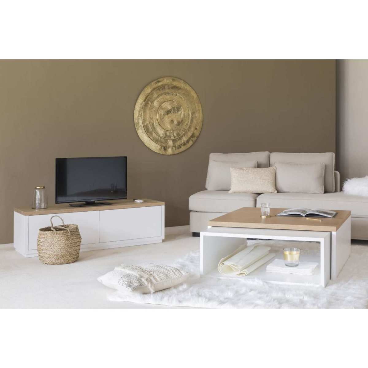 White 2-Door TV Cabinet W140 Austral – image 8