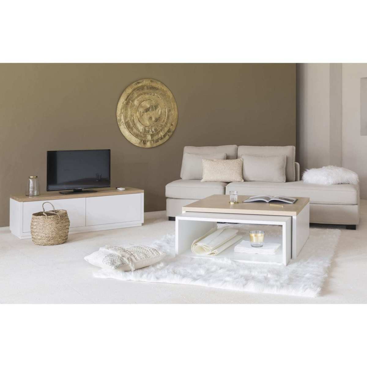 White 2-Door TV Cabinet W140 Austral – image 9