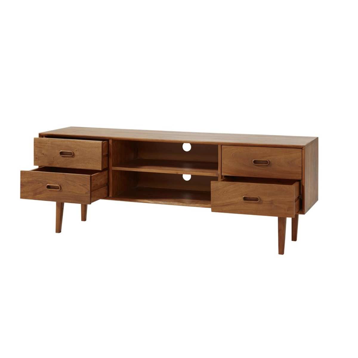 Solid Acacia Vintage 4-Drawer TV Cabinet Yucca – image 4