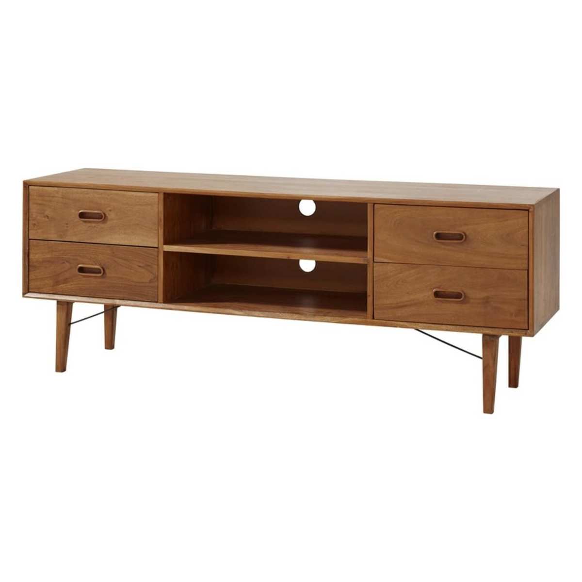 Solid Acacia Vintage 4-Drawer TV Cabinet Yucca – image 2