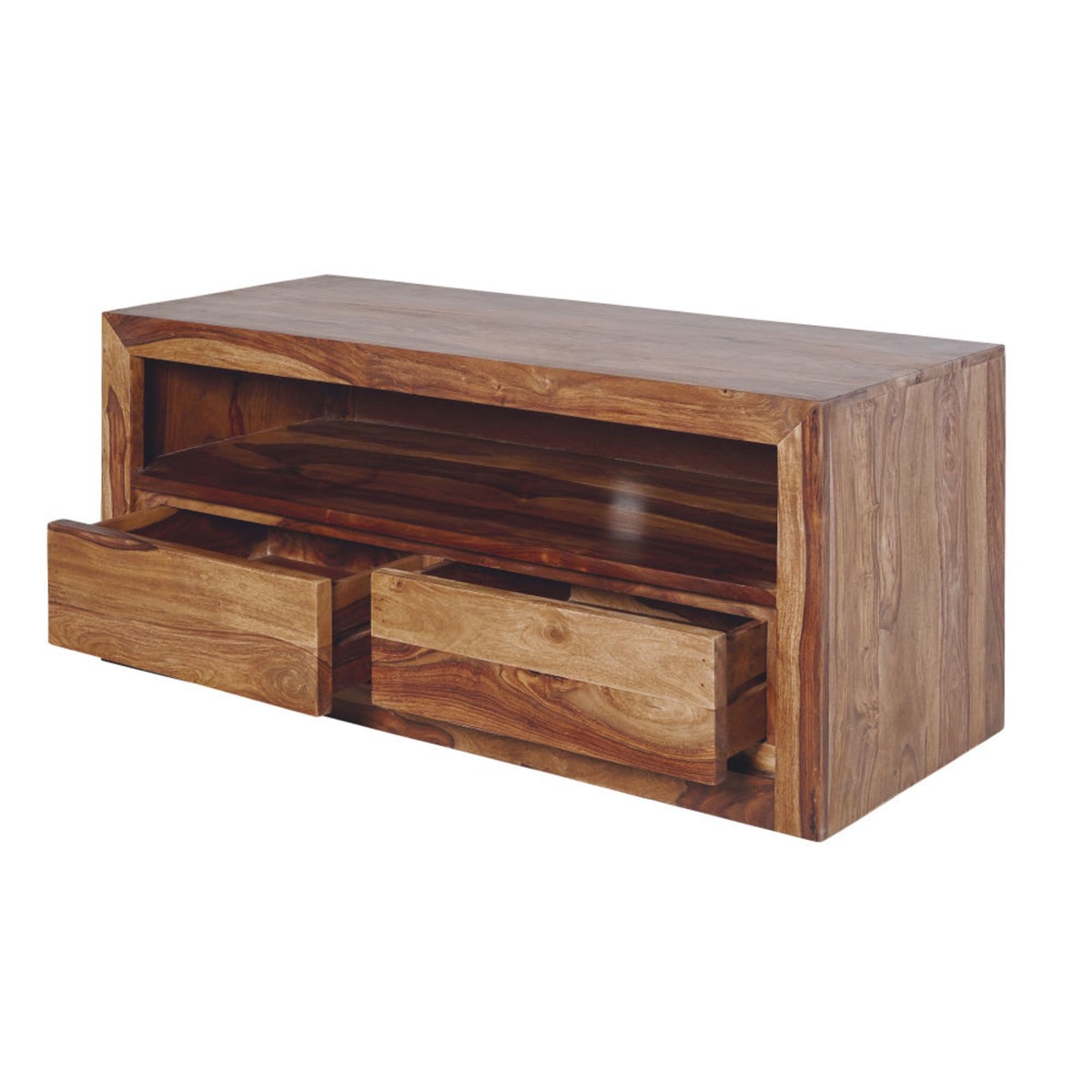 Solid Sheesham Wood 2-Drawer TV Unit Stockholm – image 2