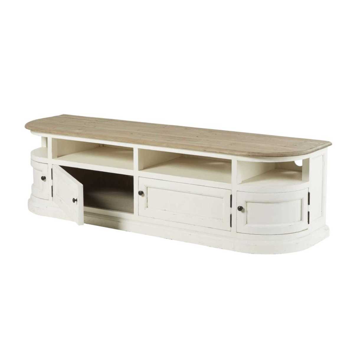 White Solid Pine TV Unit Provence – image 3