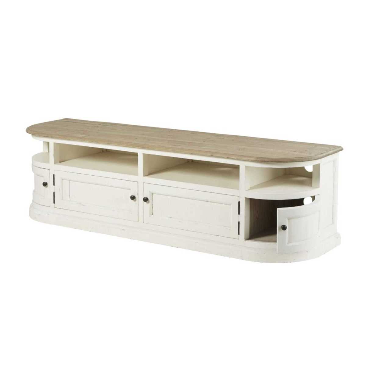 White Solid Pine TV Unit Provence – image 4