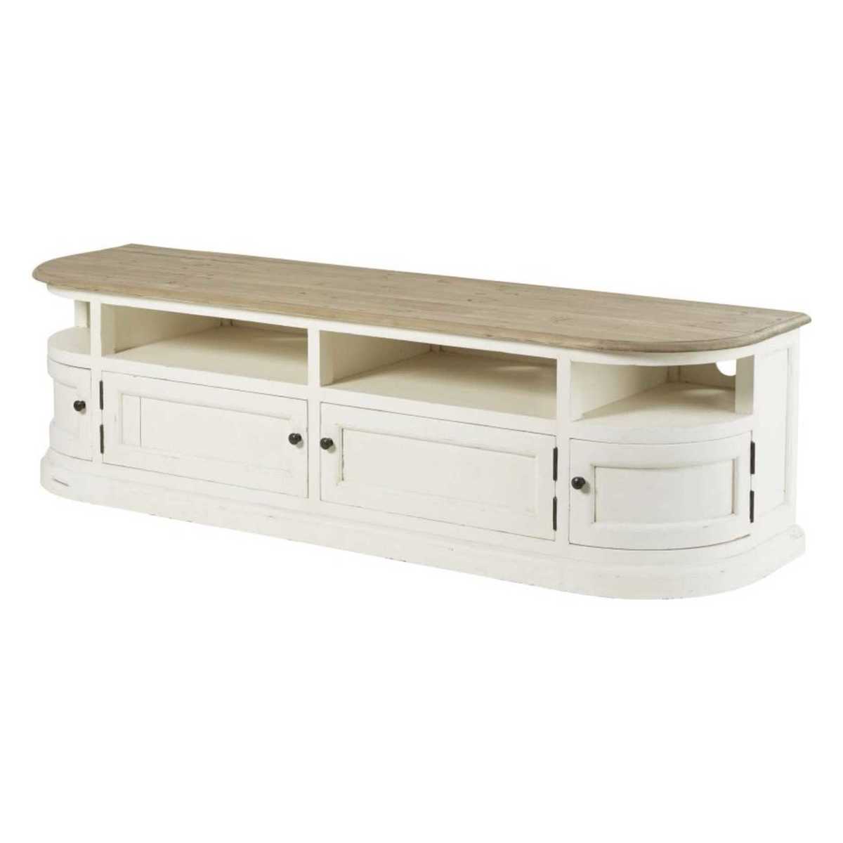 White Solid Pine TV Unit Provence – image 2