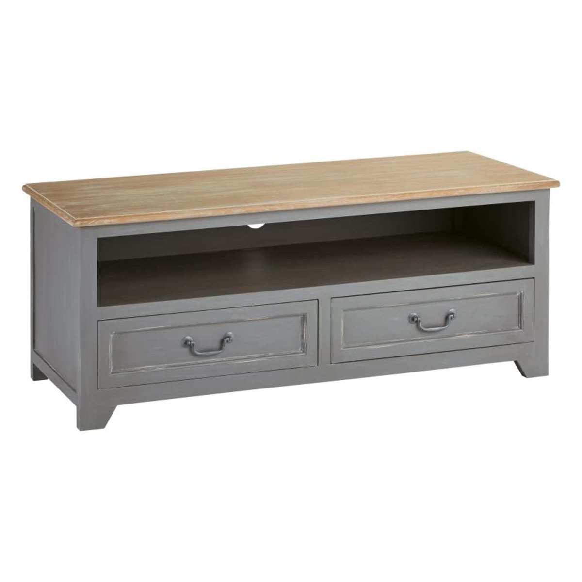 Grey Pine 2-Drawer TV Cabinet Honorine – image 2