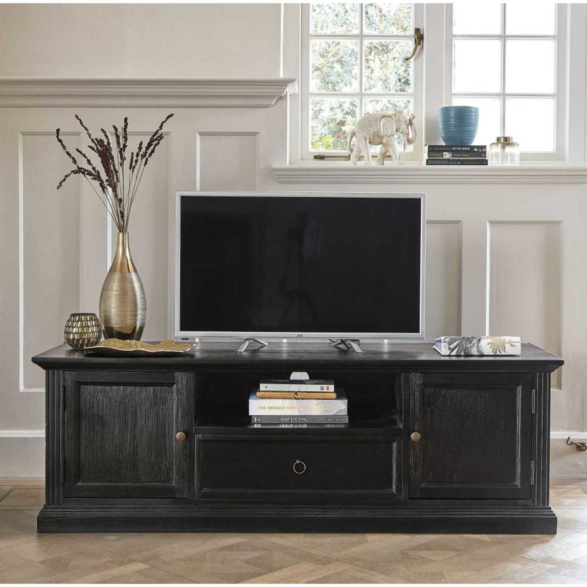 Black 2-Door TV Unit Cambronne – image 7