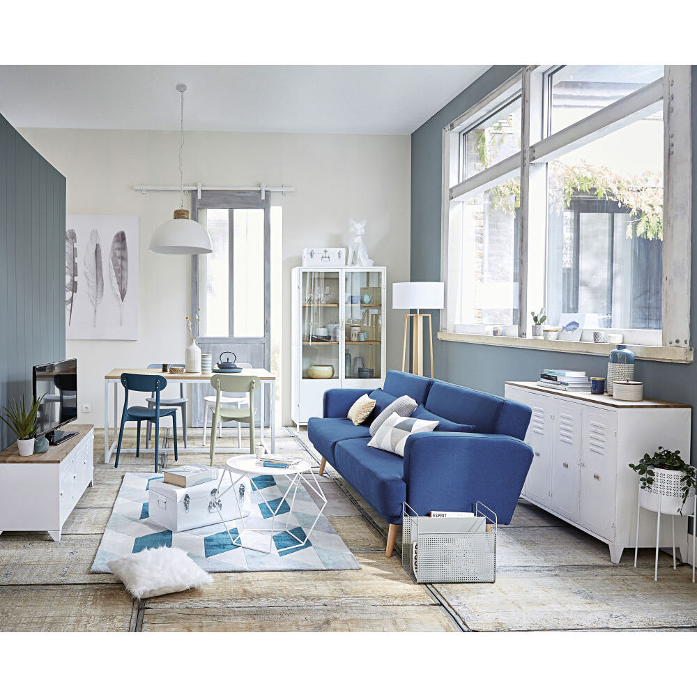 White Metal and Fir Wood Industrial TV Unit – image 8