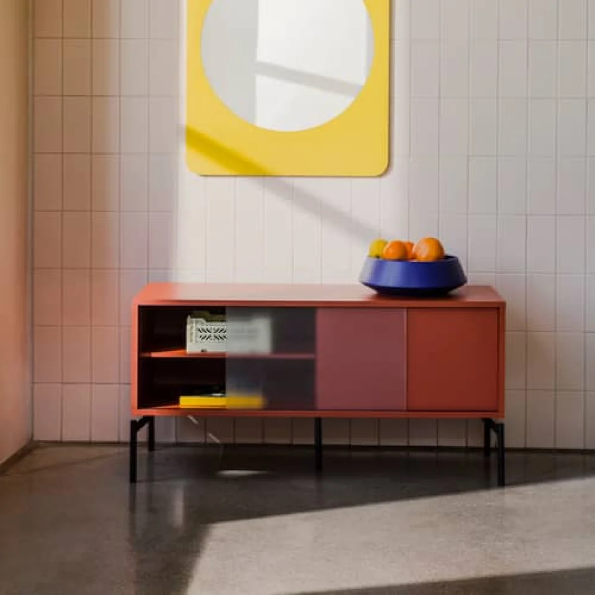 Meuble TV Met Mini bois orange / L 116 x H 55 cm - NOO.MA – image 3